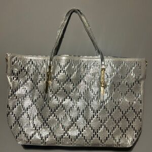Elegant Silver XL Tote Bag